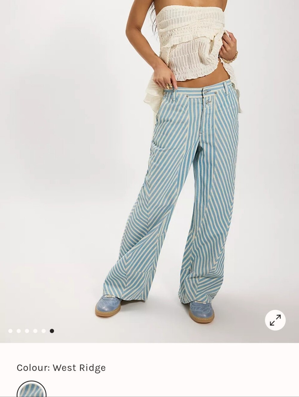 Free People Runyon striped pants, NWT L - Picture 3 of 12